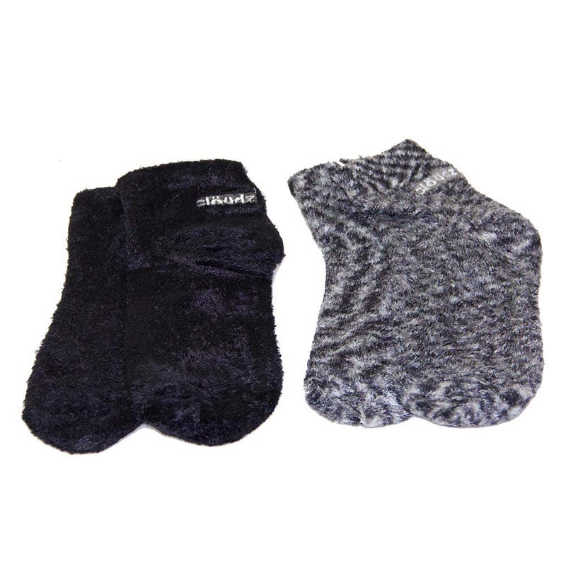 Cloudz - Black Natural Aloe Vera Spa Socks - (2 Pairs/Assorted Solid & Patterned) - Image 4